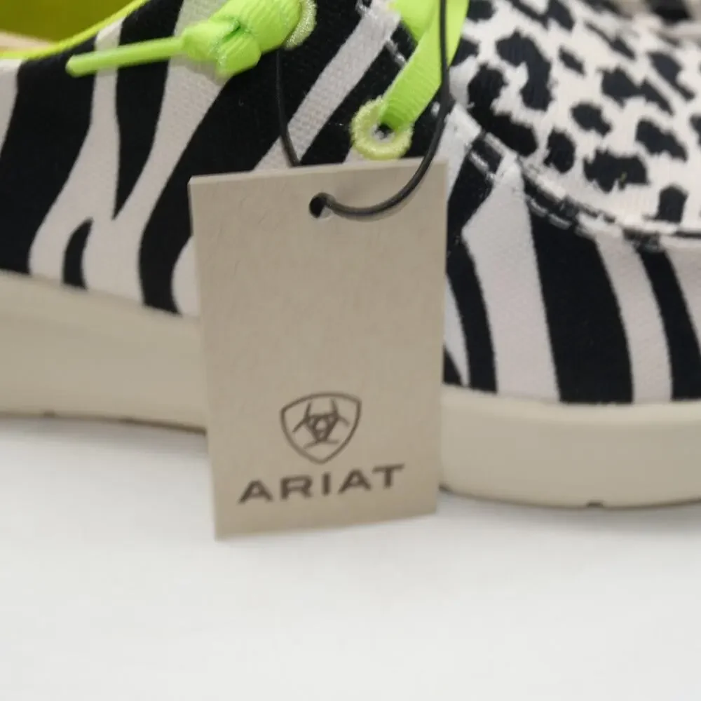 NEW Ariat Women's 6.5 Hilo Mocs Black White Animal Slip On Shoes - Picture 6 of 12